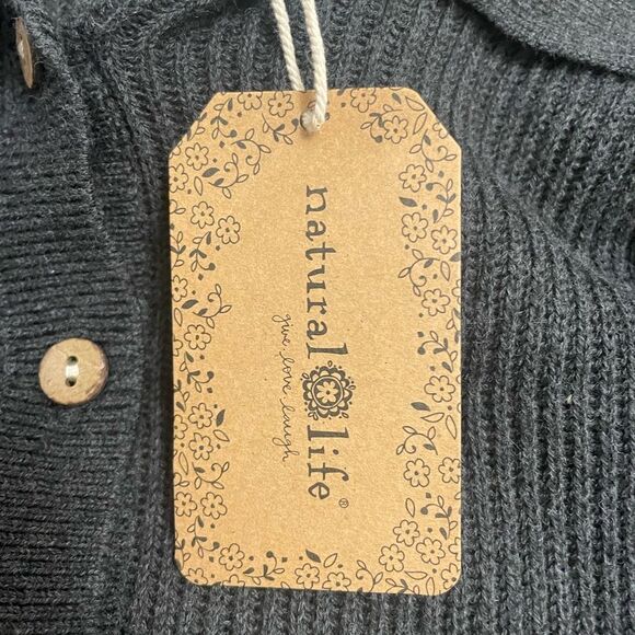 NWT Natural Life Long Sleeve Rib Knit Maxi Sweater Dress Charcoal Size S/M NEW - Picture 12 of 15